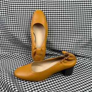 Everlane The Day Heel Italian Leather Golden Yellow Ballet Shoe Women's 8.5